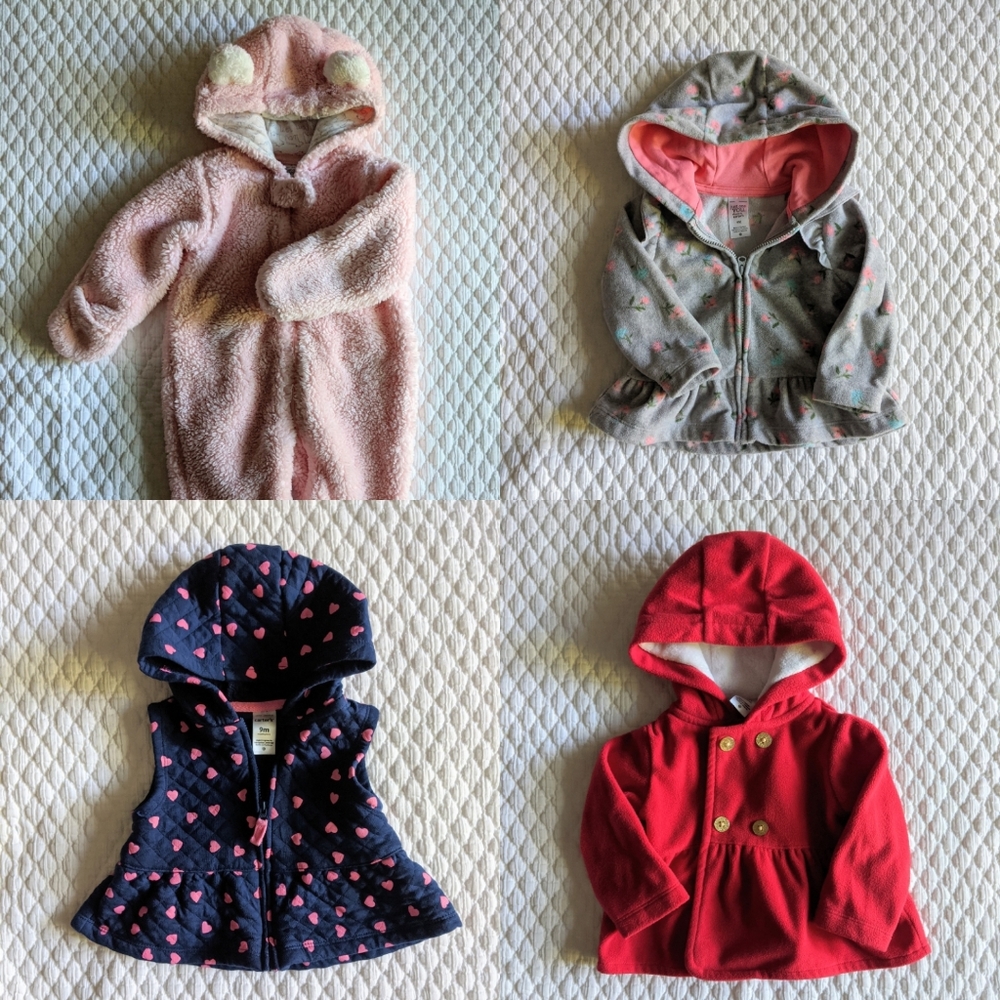 Like new Baby girl jacket and coat lot 6&9 months